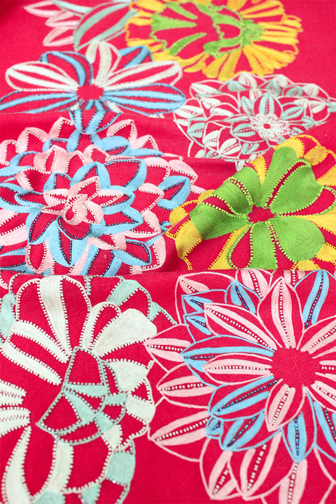 Caribbean Bouquet Fine Merino Wool Stole